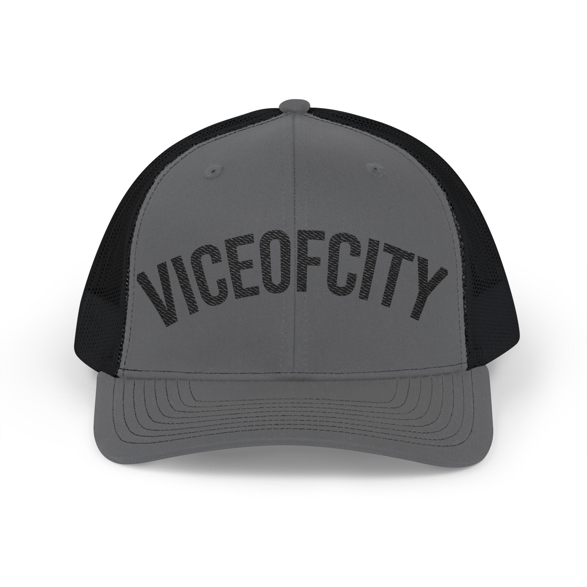 Viceofcity Trucker Cap | Mesh Snapback Hat, Distressed Text Design-thumbmail-5