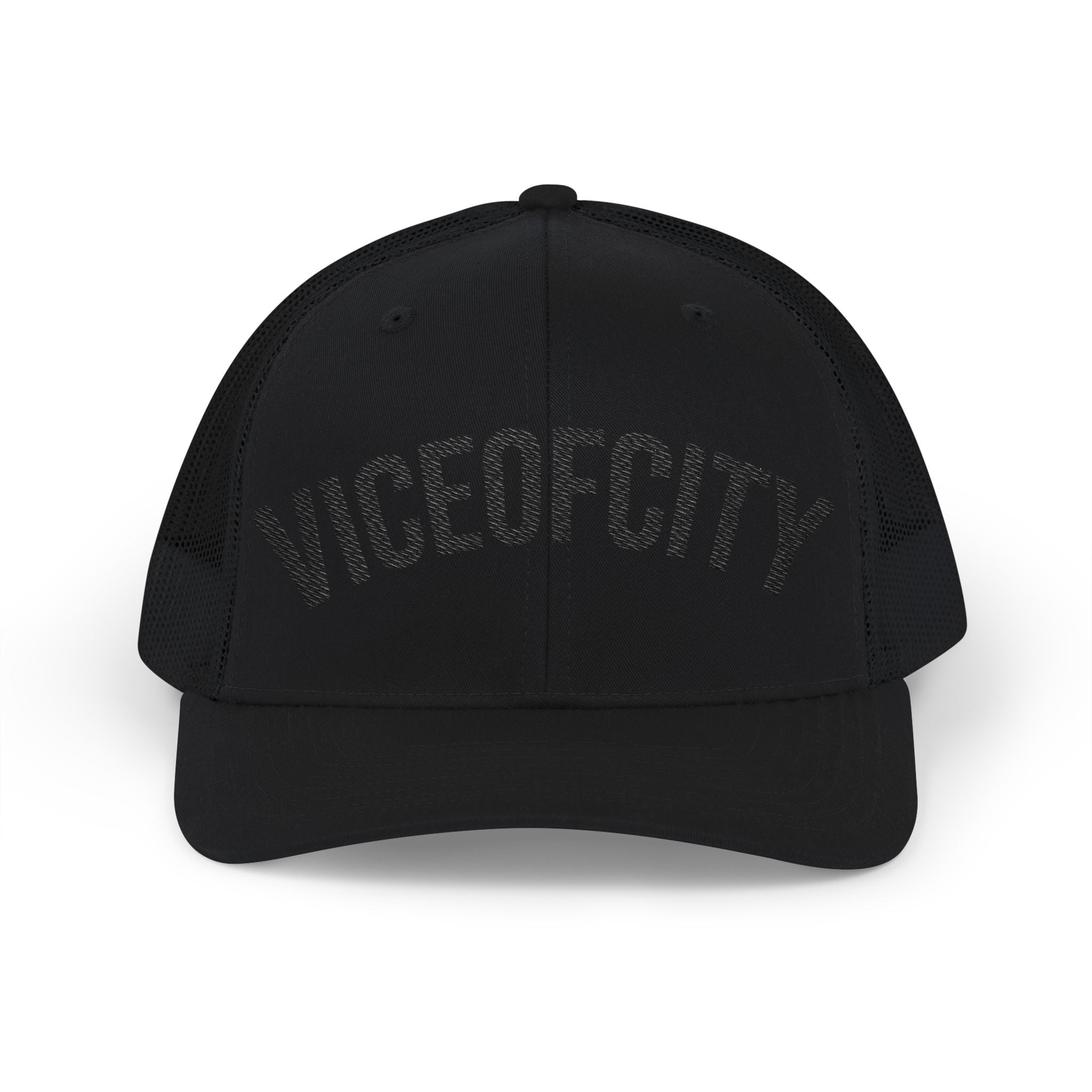 Viceofcity Trucker Cap | Mesh Snapback Hat, Distressed Text Design-thumbmail-4